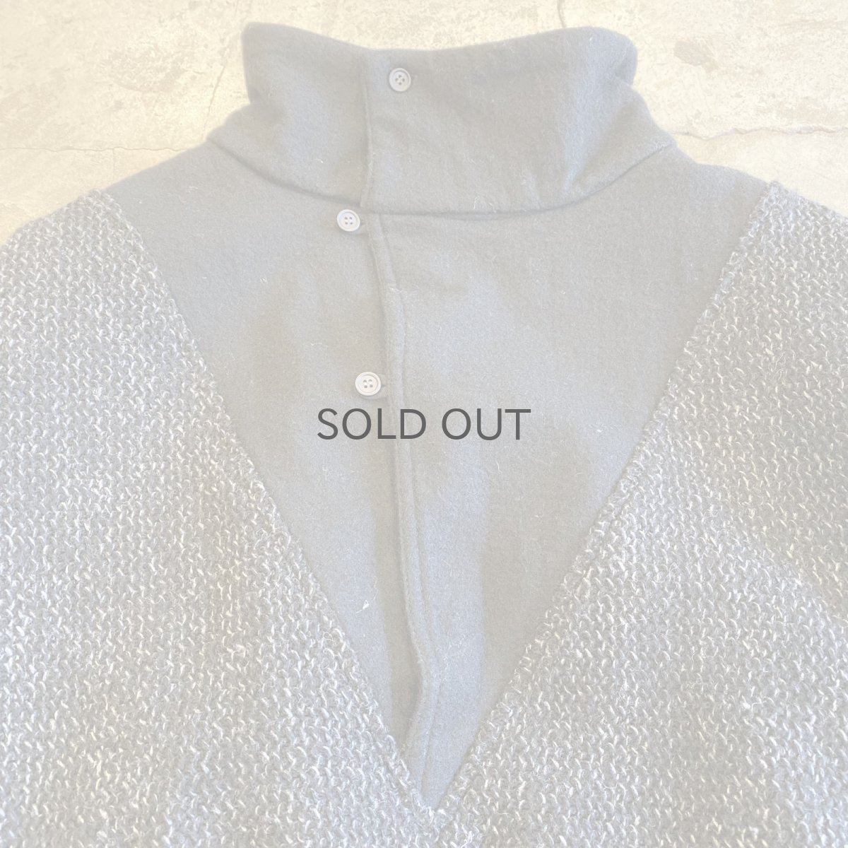 画像4: TWEED DESIGN STAND COLLAR HALF BUTTON ANORAK / Ladies L (4)