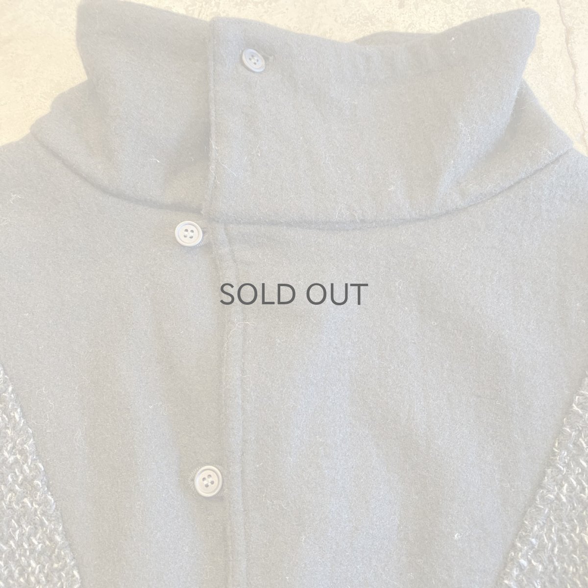 画像8: TWEED DESIGN STAND COLLAR HALF BUTTON ANORAK / Ladies L (8)