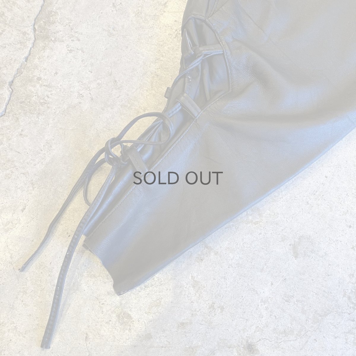 画像10: 80's LEATHER BLACK COLOR SIDE LACE UP WAIST DESIGN PANTS / W25~W28 (10)