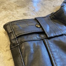 画像8: 80's LEATHER BLACK COLOR SIDE LACE UP WAIST DESIGN PANTS / W25~W28 (8)
