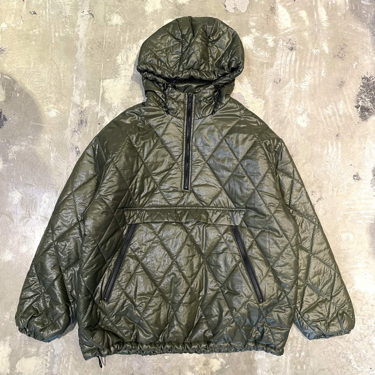 画像1: 【WONDERGROUND】NYLON QUILTING ANORAK PARKA / GREEN / OS (1)