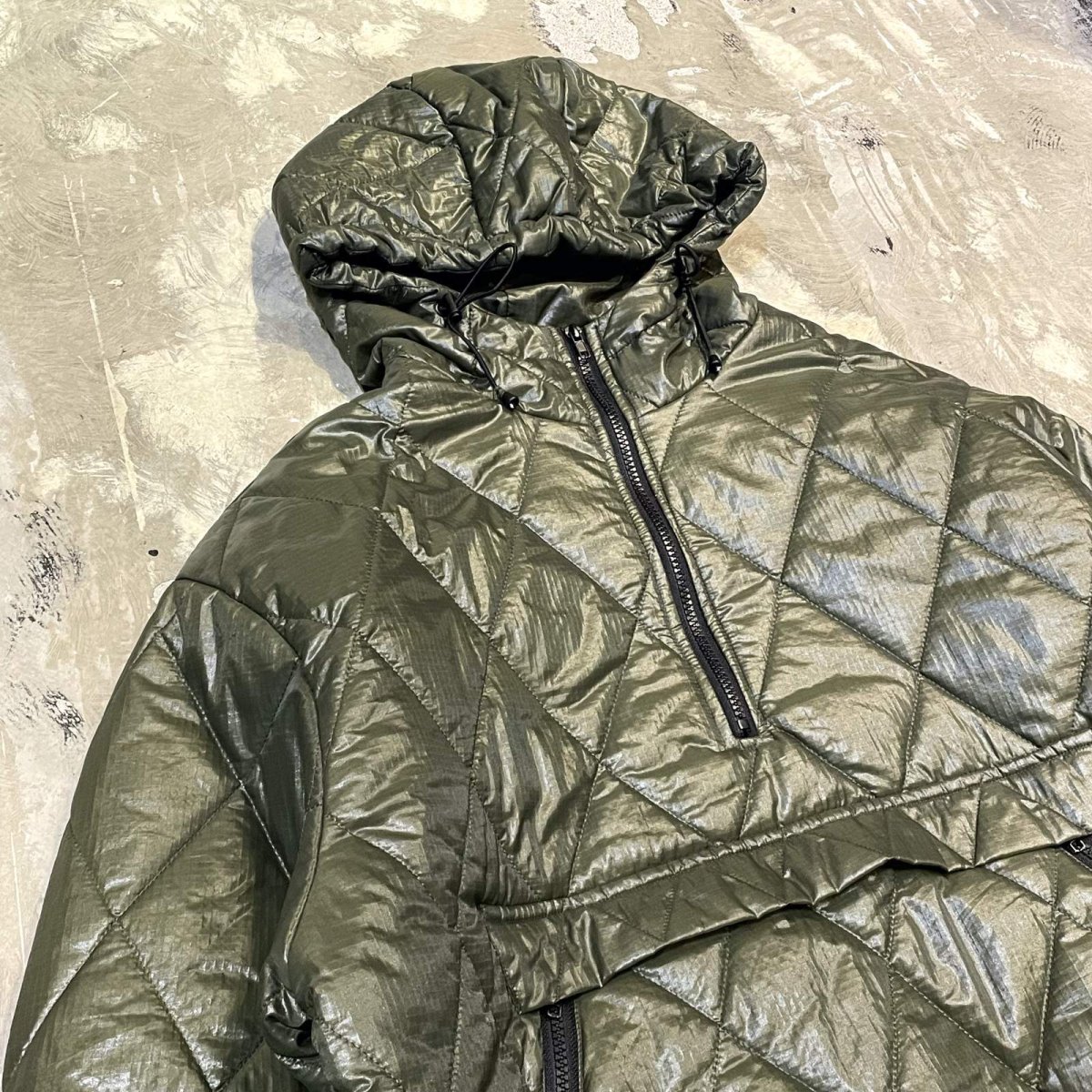 画像3: 【WONDERGROUND】NYLON QUILTING ANORAK PARKA / GREEN / OS (3)