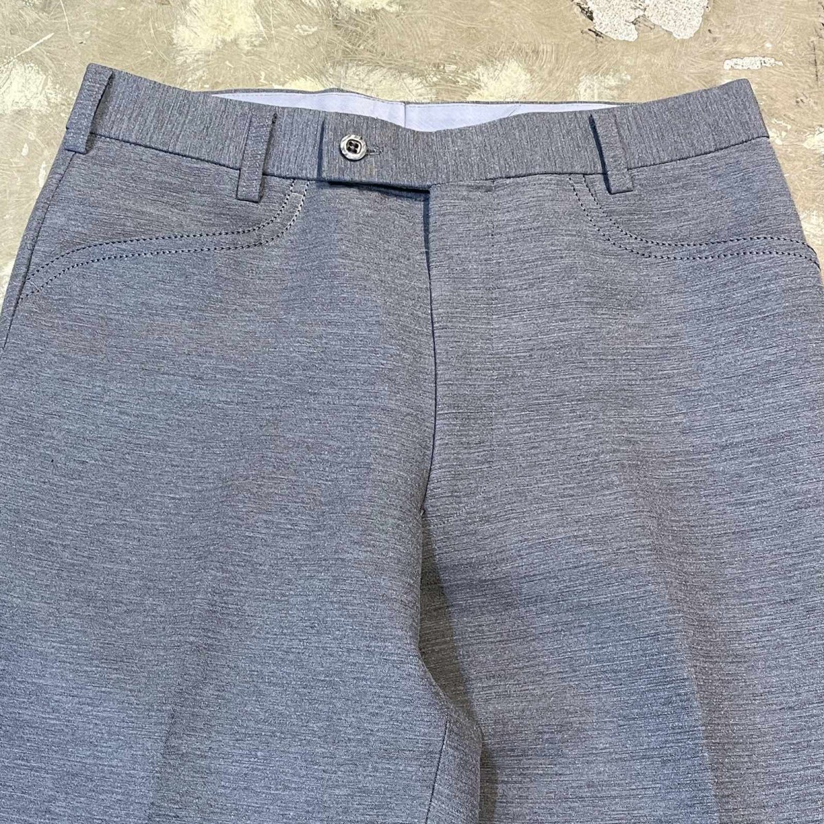 画像10: GRAY COLOR STRAIGHT SILHOUETTE SLACKS / W31 (10)
