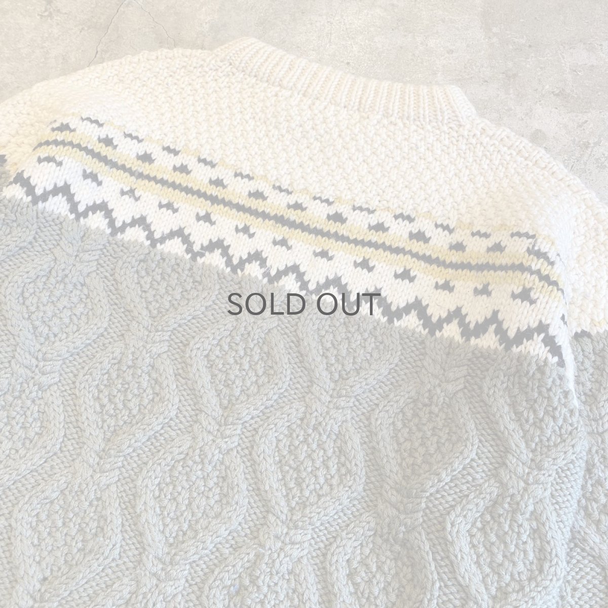 画像10: POINT PATTERN DESIGN PURE WOOL ALAN KNIT SWEATER / Ladies L (10)