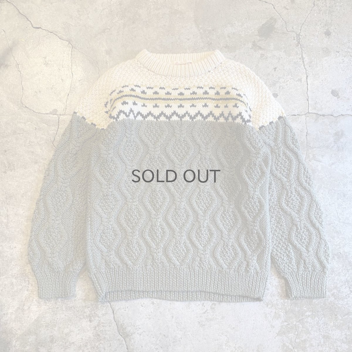 画像1: POINT PATTERN DESIGN PURE WOOL ALAN KNIT SWEATER / Ladies L (1)