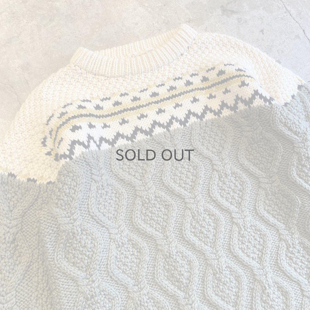 画像3: POINT PATTERN DESIGN PURE WOOL ALAN KNIT SWEATER / Ladies L (3)