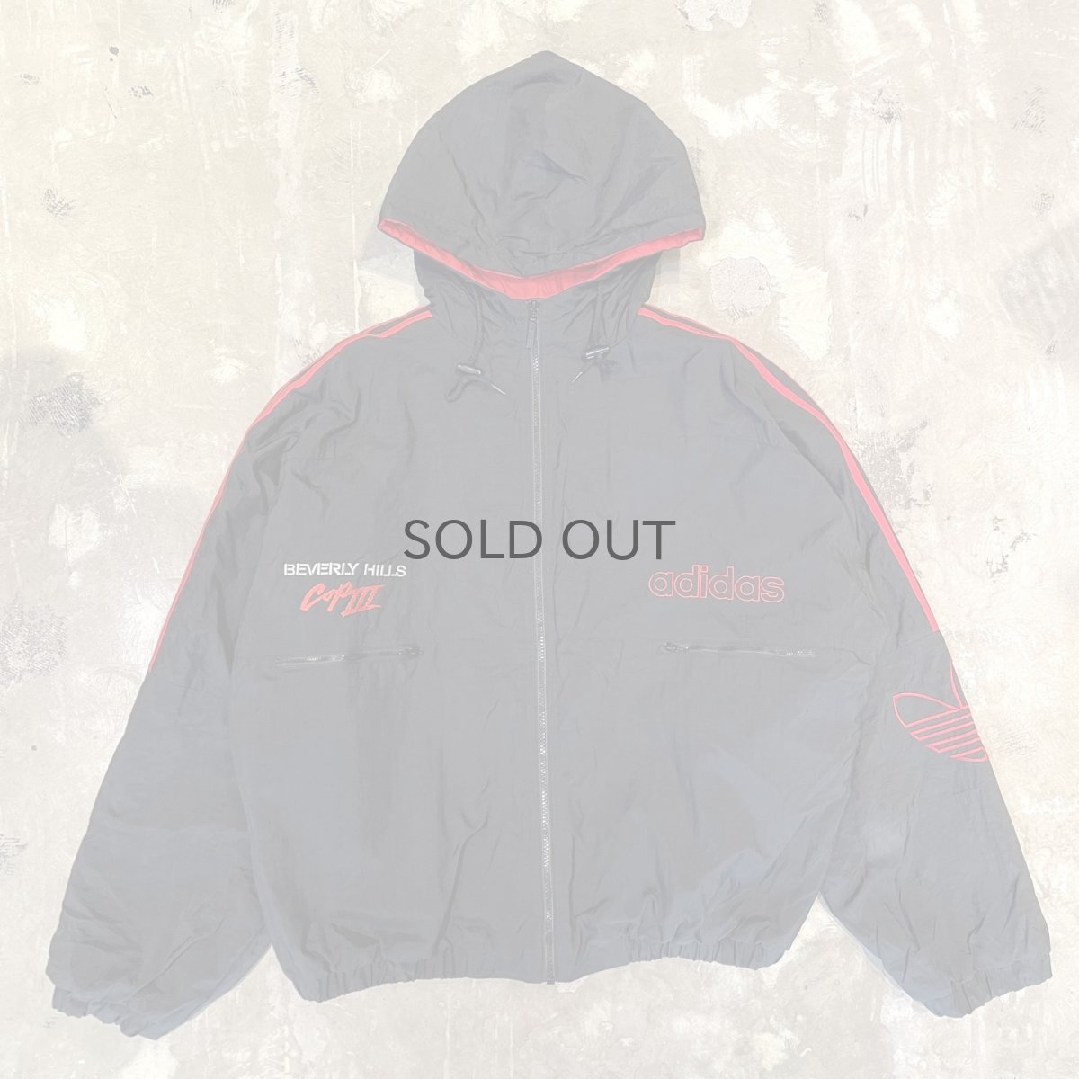 画像1: 【adidas】"BIVERLY HILLS COPIII"　EMBRODERY ZIP UP HOODIE JACKET / Mens XL (1)