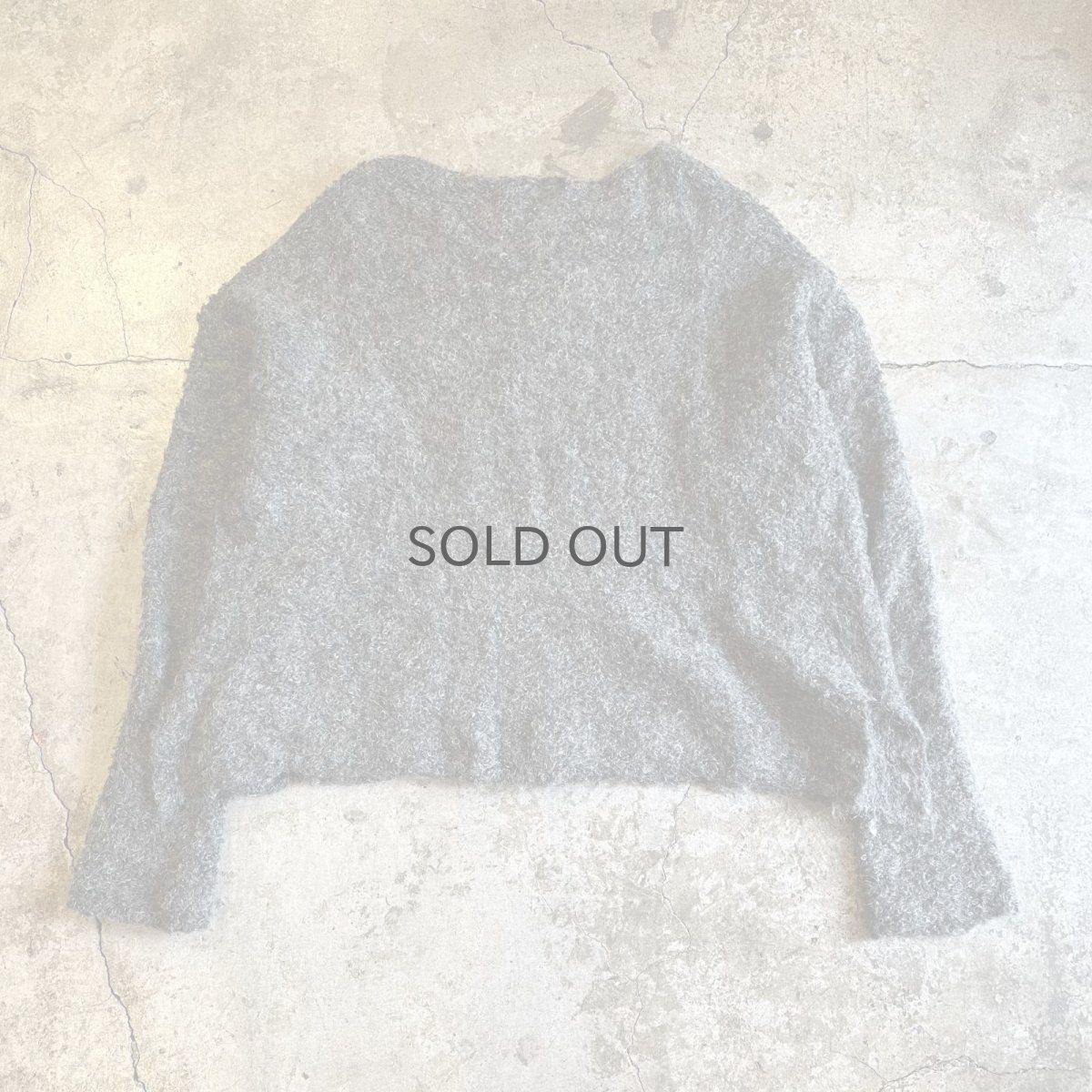 画像2: GREY COLOR LOOP WOOL DESIGN KNIT L/S TOPS / Ladies L (2)