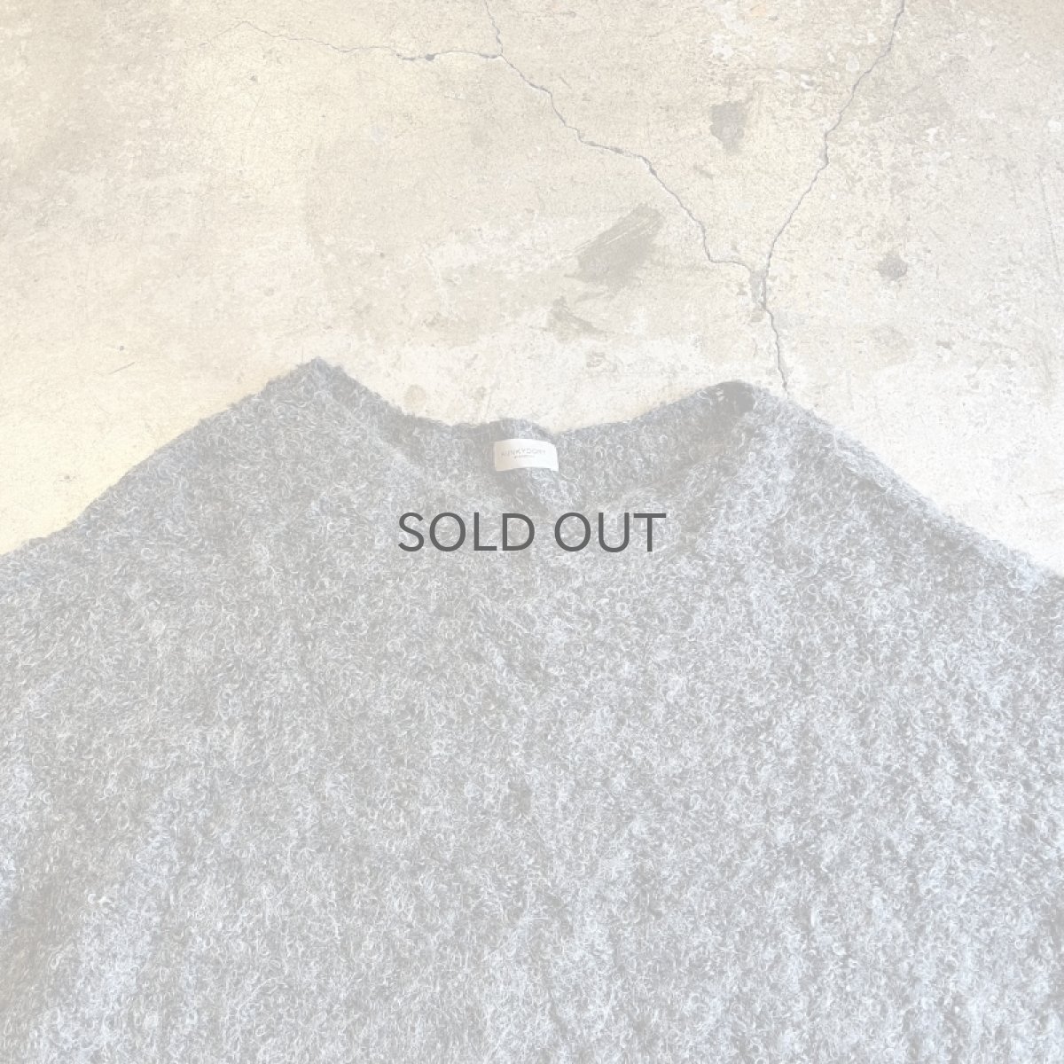 画像7: GREY COLOR LOOP WOOL DESIGN KNIT L/S TOPS / Ladies L (7)