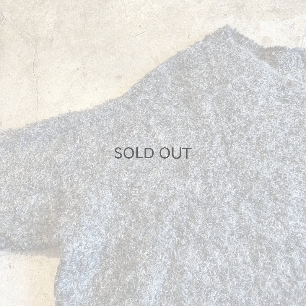 画像8: GREY COLOR LOOP WOOL DESIGN KNIT L/S TOPS / Ladies L (8)