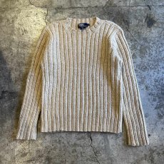 画像1: 【POLO RALPH LAUREN】BEIGE COLOR JERSEY DESIGN KNIT SWEATER / Ladies L(XL) (1)