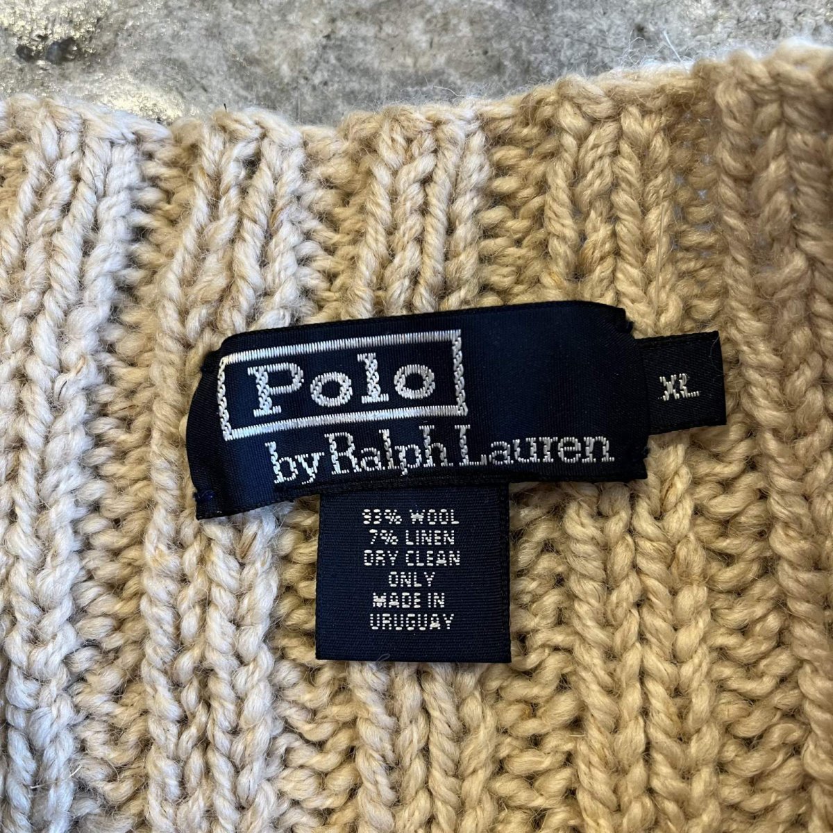 画像10: 【POLO RALPH LAUREN】BEIGE COLOR JERSEY DESIGN KNIT SWEATER / Ladies L(XL) (10)