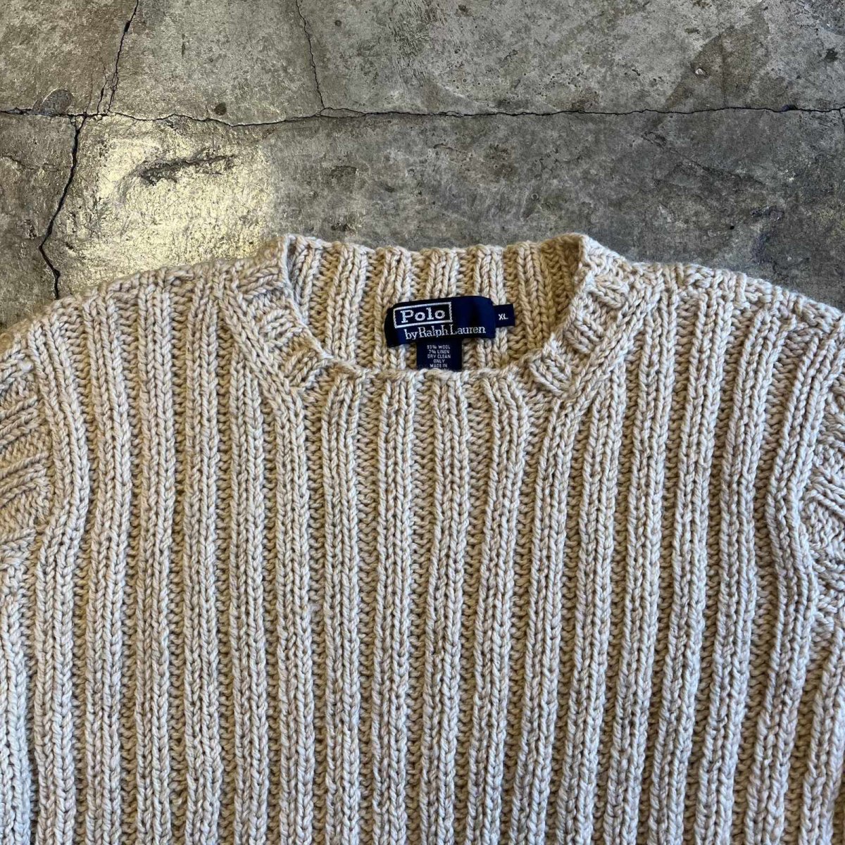 画像8: 【POLO RALPH LAUREN】BEIGE COLOR JERSEY DESIGN KNIT SWEATER / Ladies L(XL) (8)