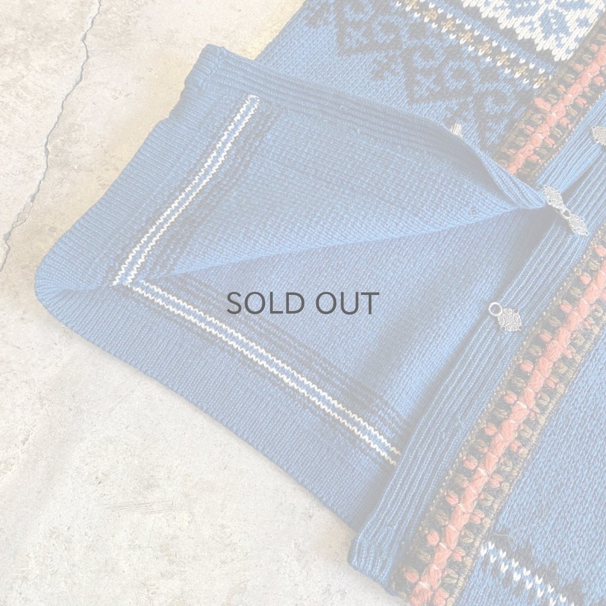 画像9: ALL OVER PATTERN SILVER HOOK UP DESIGN NORDIC KNIT CARDIGAN / Ladies L / MADE IN NOWAY  (9)