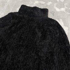 画像4: BLACK COLOR HI-NECK SHAGGY L/S TOPS / Mens M (4)