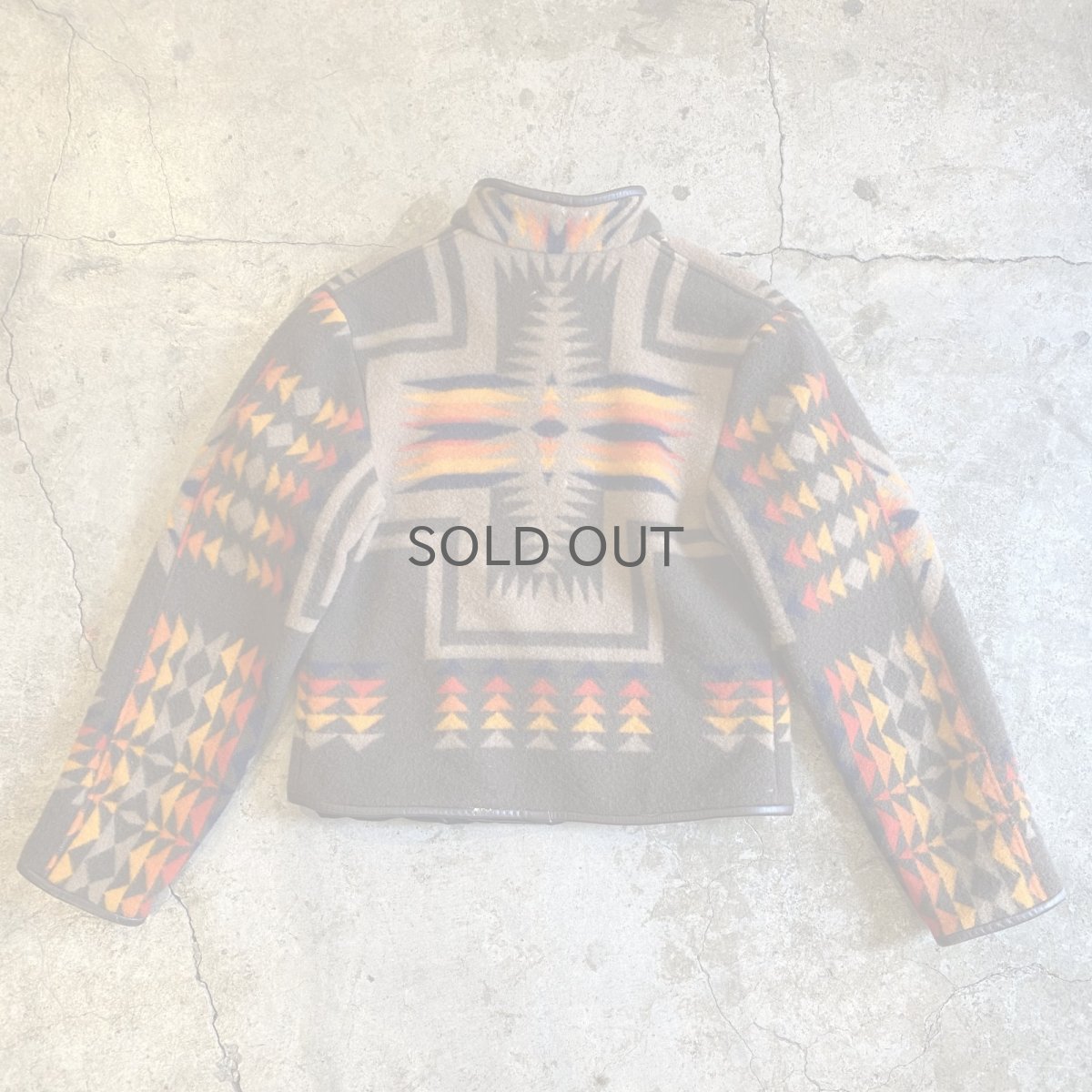 画像2: NATIVE PATTERN STAND COLLAR DESIGN SHORT DESIGN JACKET / Ladies M  (2)