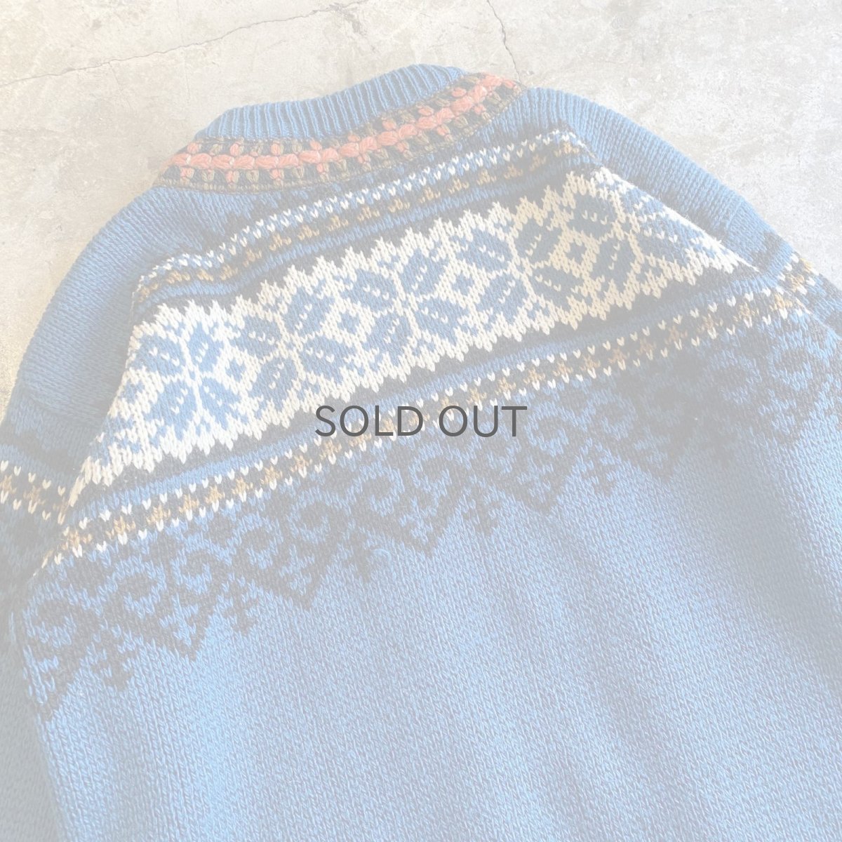 画像10: ALL OVER PATTERN SILVER HOOK UP DESIGN NORDIC KNIT CARDIGAN / Ladies L / MADE IN NOWAY  (10)