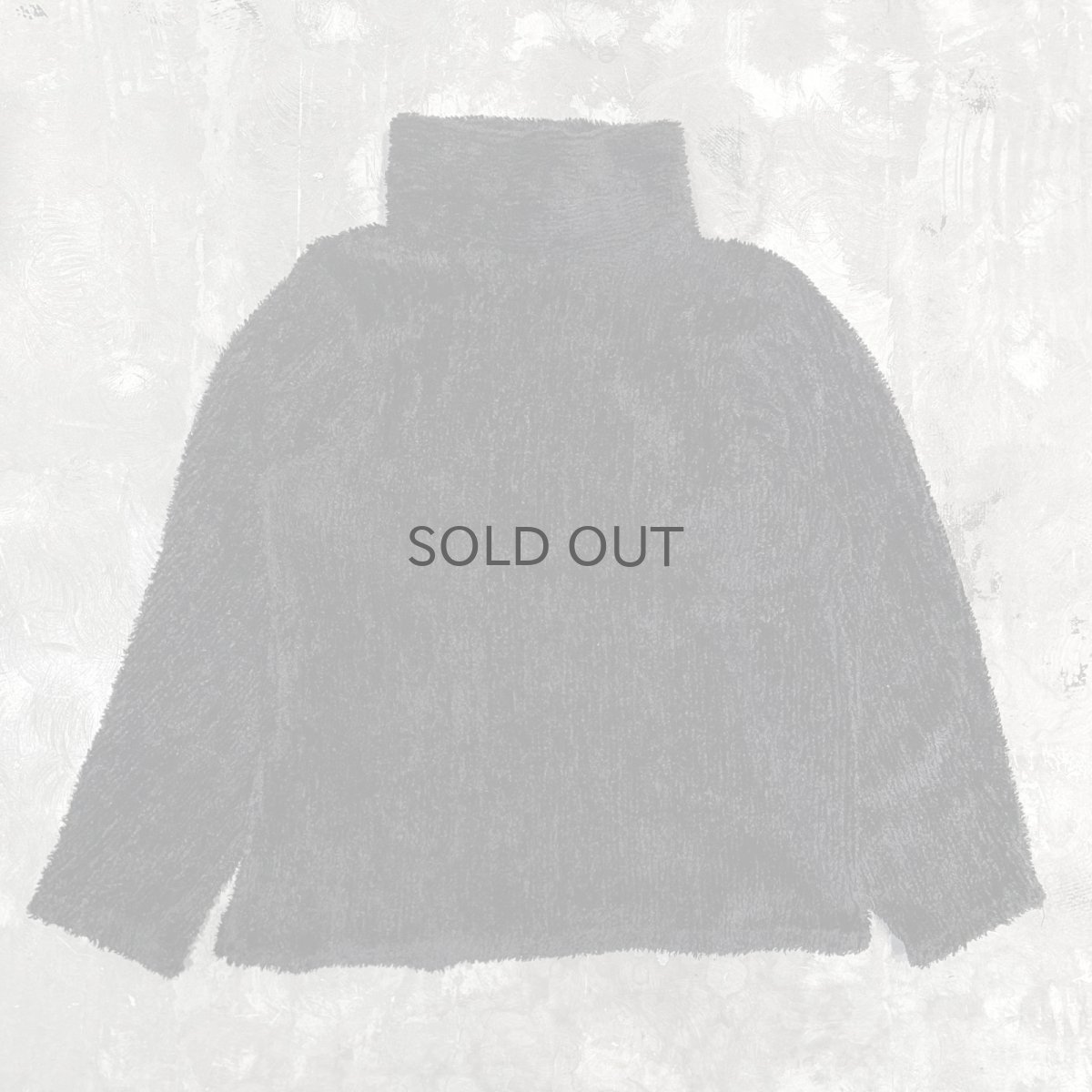 画像1: BLACK COLOR HI-NECK SHAGGY L/S TOPS / Mens M (1)