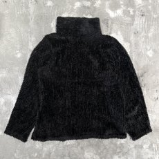 画像1: BLACK COLOR HI-NECK SHAGGY L/S TOPS / Mens M (1)