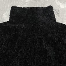 画像10: BLACK COLOR HI-NECK SHAGGY L/S TOPS / Mens M (10)