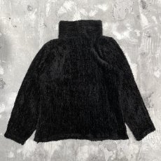 画像2: BLACK COLOR HI-NECK SHAGGY L/S TOPS / Mens M (2)