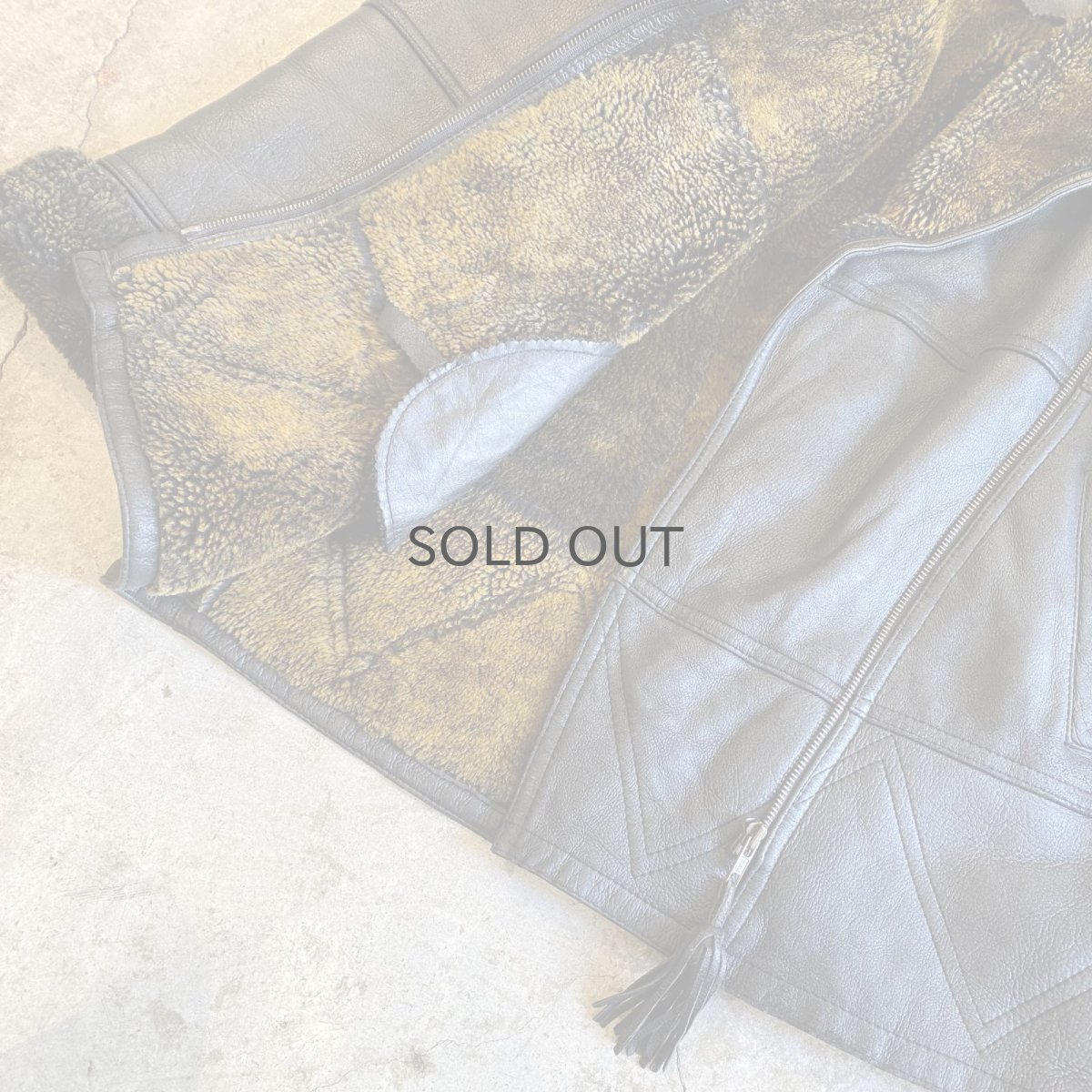 画像6: REAL LEATHER FAUX MOUTON DESIGN ZIP UP JACKET / Ladies S~M (6)