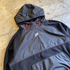 画像3: 【NIKE】FLEECE×NYLON DOCKING DESIGN L/S HOODIE / Ladies XL(L)  (3)
