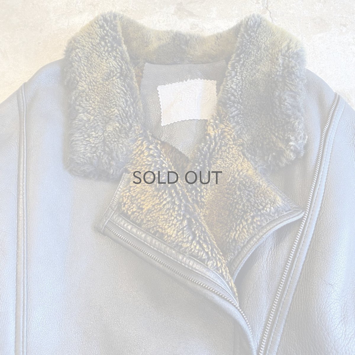 画像4: REAL LEATHER FAUX MOUTON DESIGN ZIP UP JACKET / Ladies S~M (4)