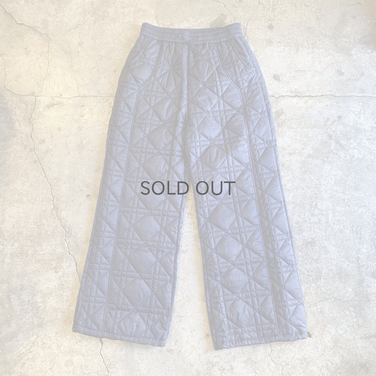 画像1: 【WONDERGROUND】DIAMOND STITCH DRAW CORD QUILTING PANTS / NAVY / OS (1)