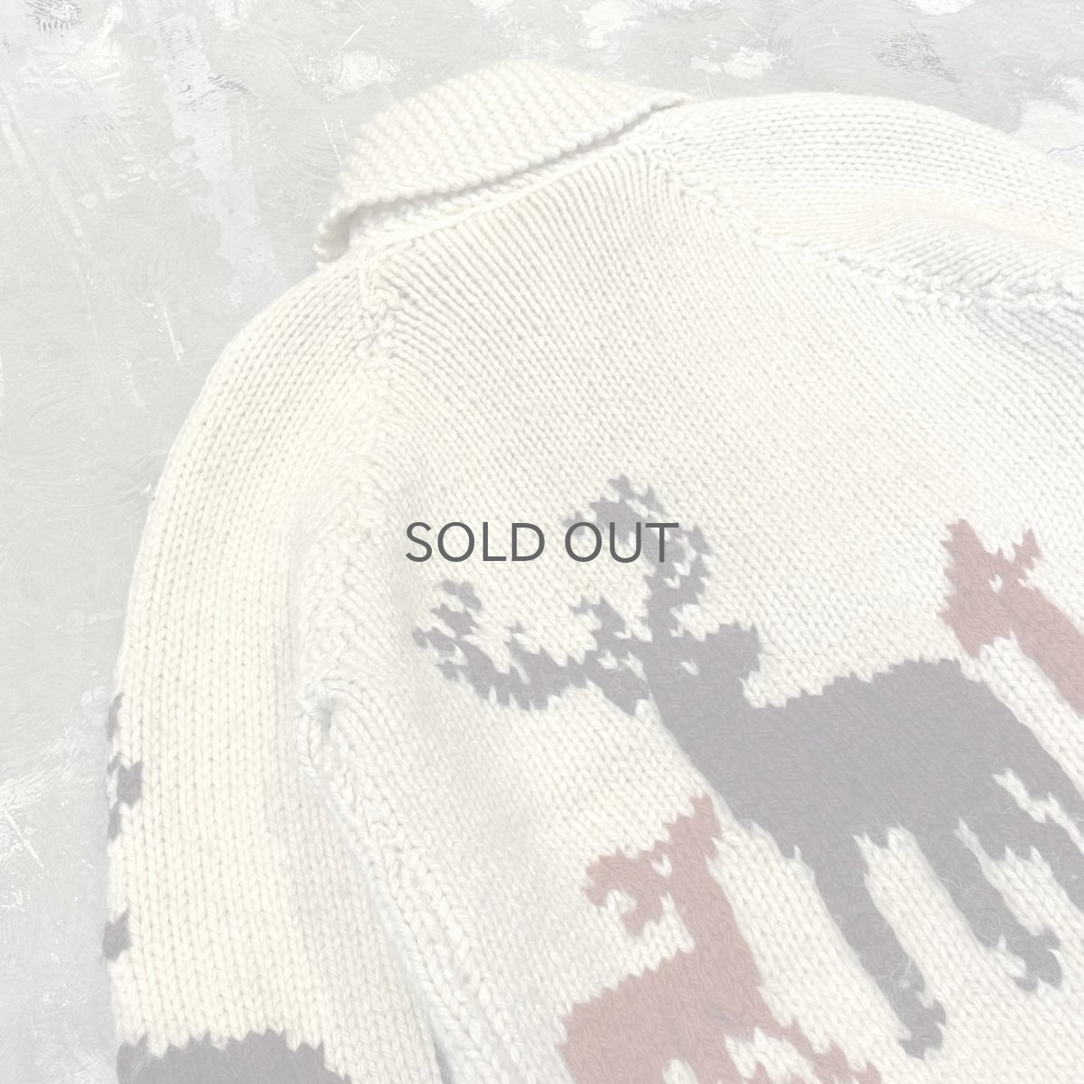 画像9: 60's~ ANIMAL GRAPHIC PATTERN ZIP UP WOOL KNIT JACKET / Mens L  (9)