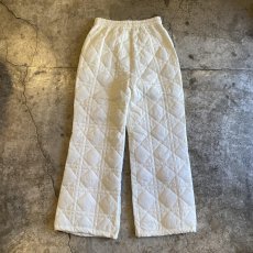 画像2: 【WONDERGROUND】DIAMOND STITCH DRAW CORD QUILTING PANTS / WHITE / OS (2)