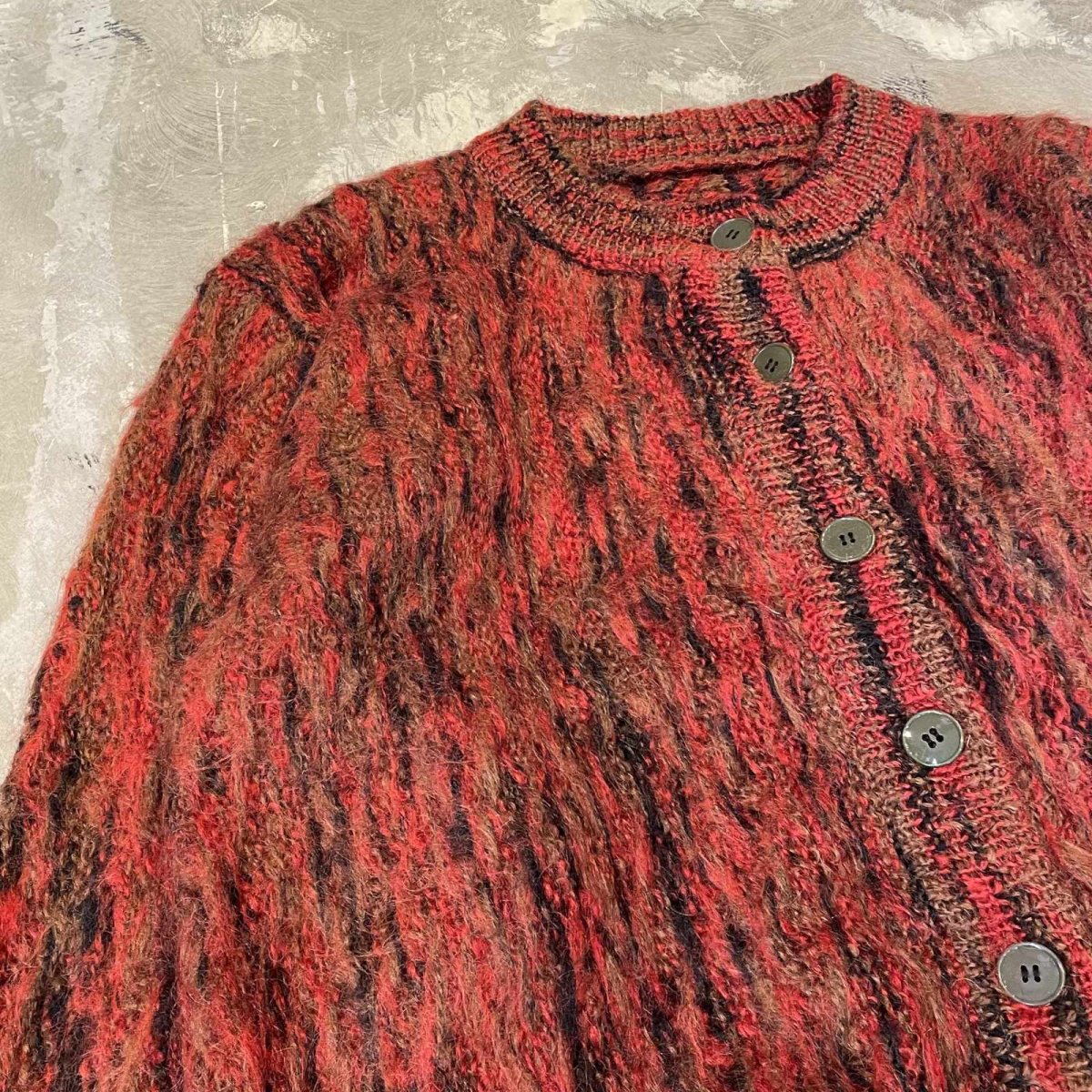 画像3: OLD FULL BUTTON MOHAIR KNIT CARDIGAN / Mens M (3)