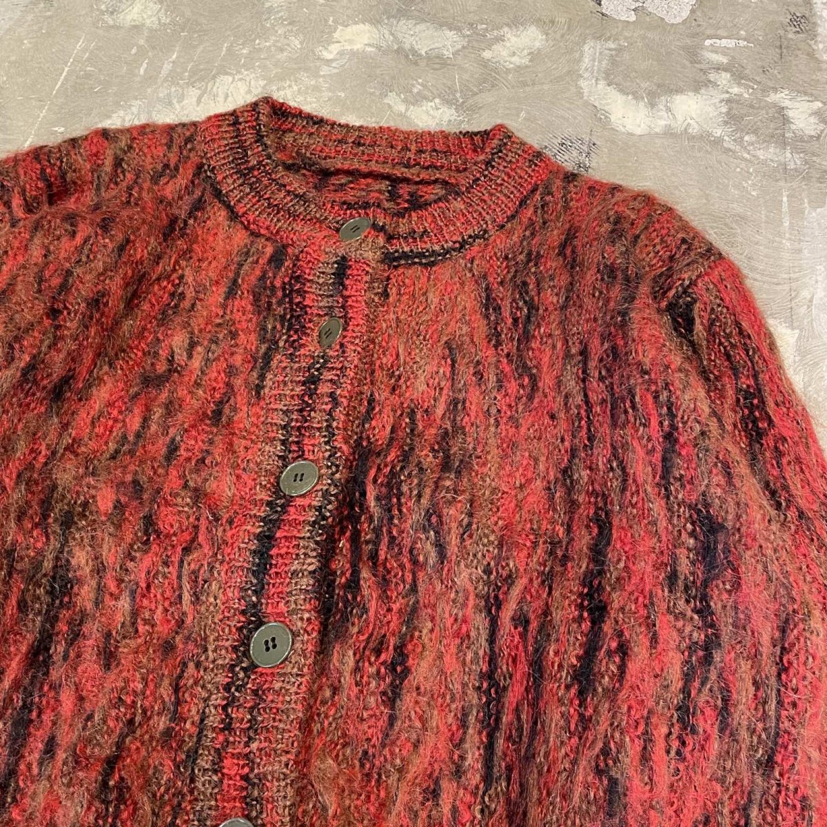 画像4: OLD FULL BUTTON MOHAIR KNIT CARDIGAN / Mens M (4)