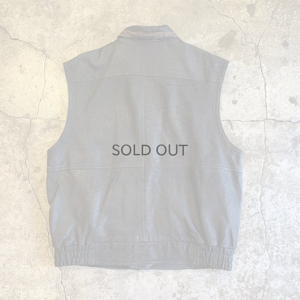 画像2: FRONT POCKET OVER DESIGN REAL LEATHER VEST / Ladies XL(52) (2)