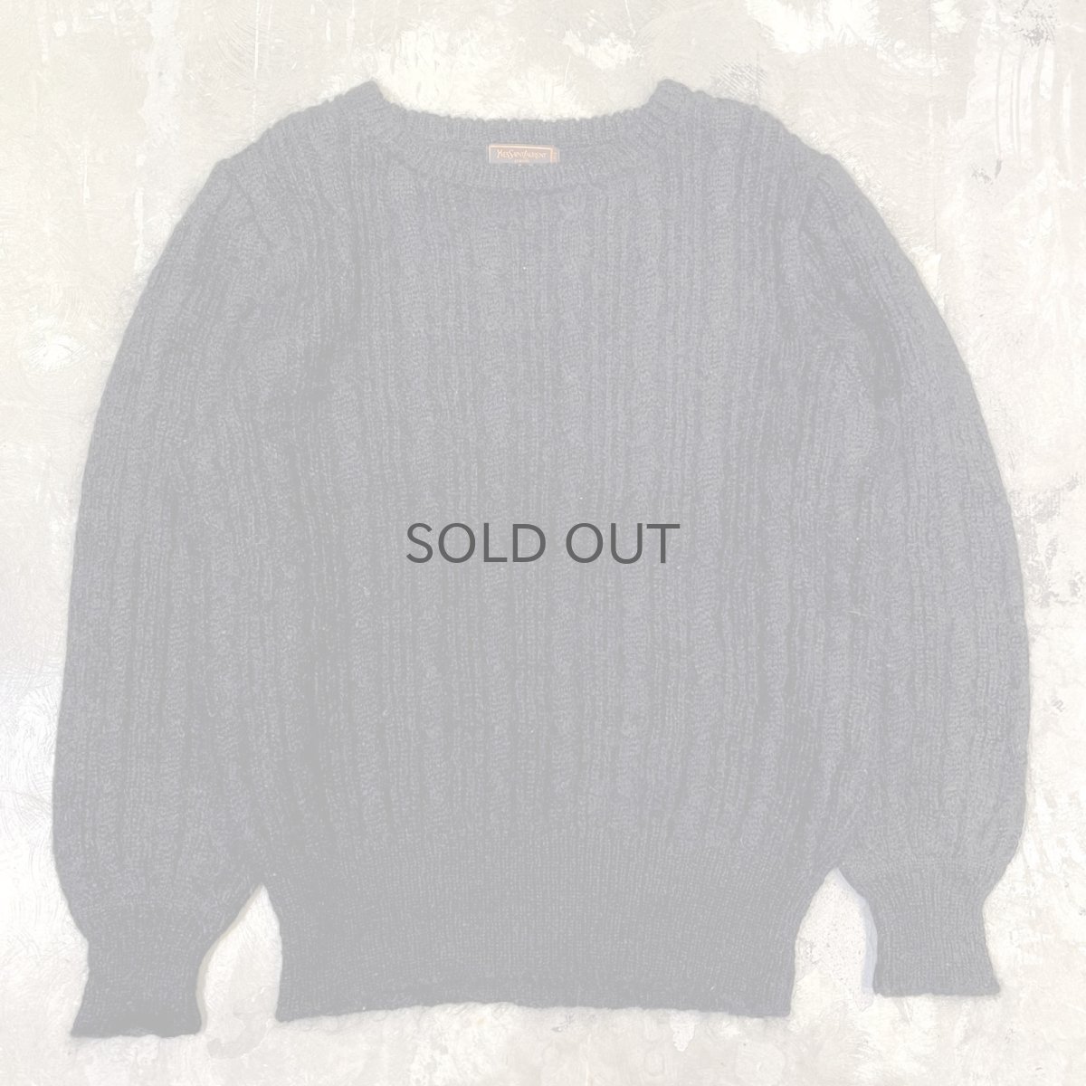 画像1: 【YVES SAINT LAURENT】BLACK MOHAIR MIX KNIT SWEATER / Mens L (1)