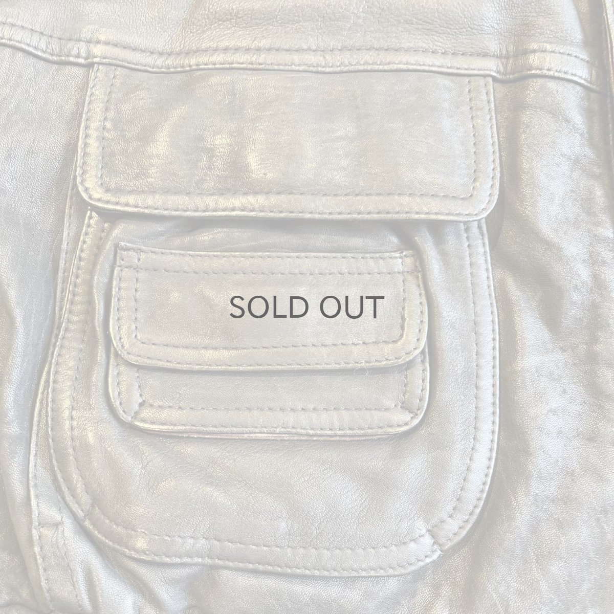画像10: FRONT POCKET OVER DESIGN REAL LEATHER VEST / Ladies XL(52) (10)