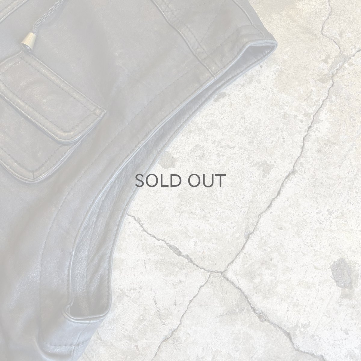 画像9: FRONT POCKET OVER DESIGN REAL LEATHER VEST / Ladies XL(52) (9)