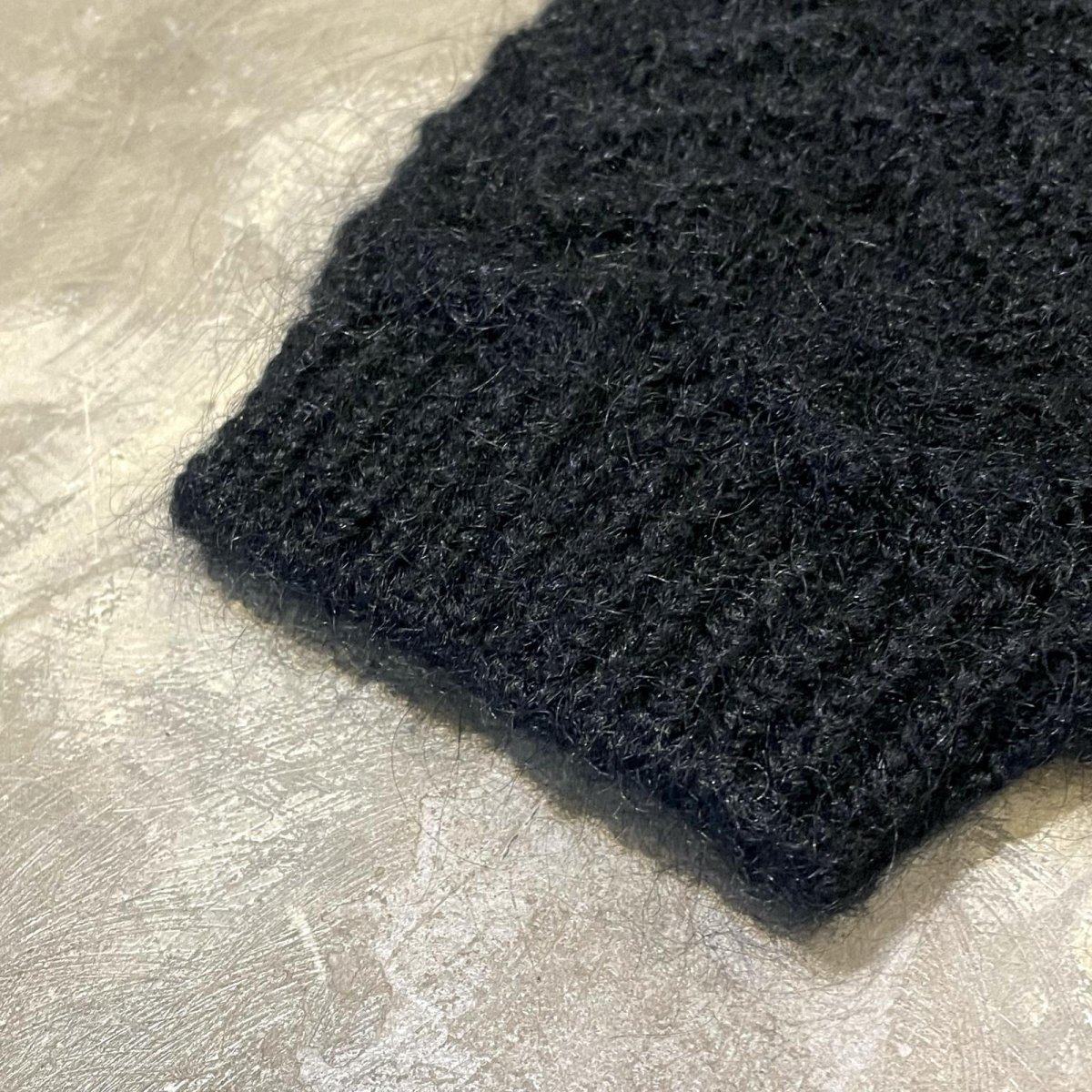 画像7: BLACK COLOR MOHAIR MIX KNIT CARDIGAN / Mens L (7)