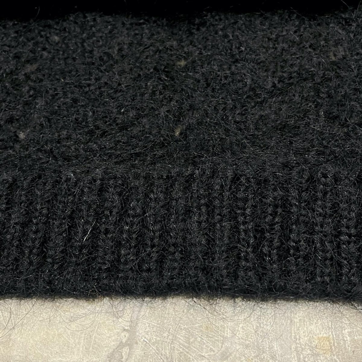 画像8: BLACK COLOR MOHAIR MIX KNIT CARDIGAN / Mens L (8)