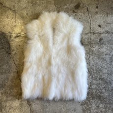 画像1: WHITE COLOR REAL SELP FOX FUR DESIGN VEST / Ladies M (1)