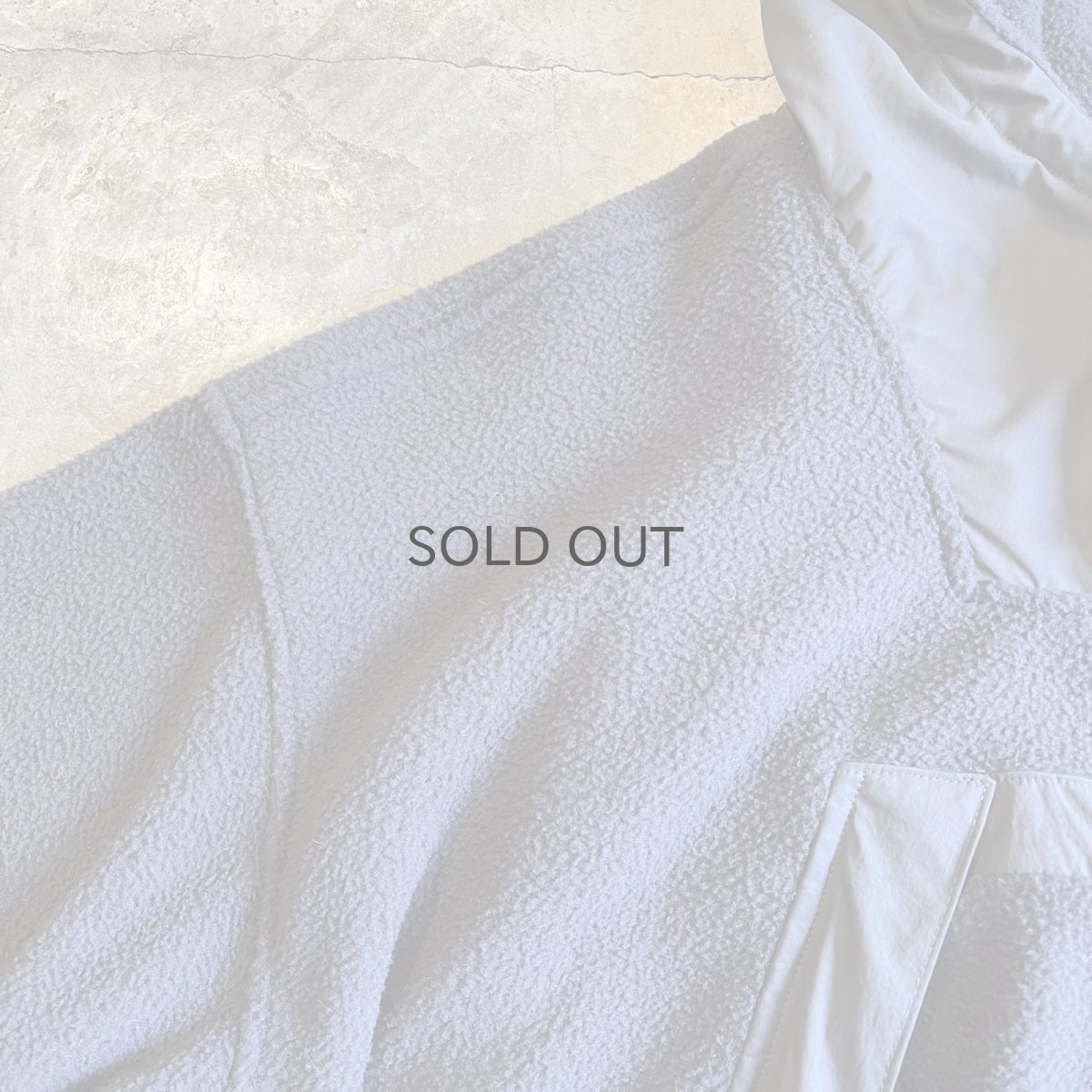 画像11: 【WONDERGROUND】NYLON ELBOW PATCH FLEECE SHORT ZIP ANORAK HOODIE / BLACK / OS (11)