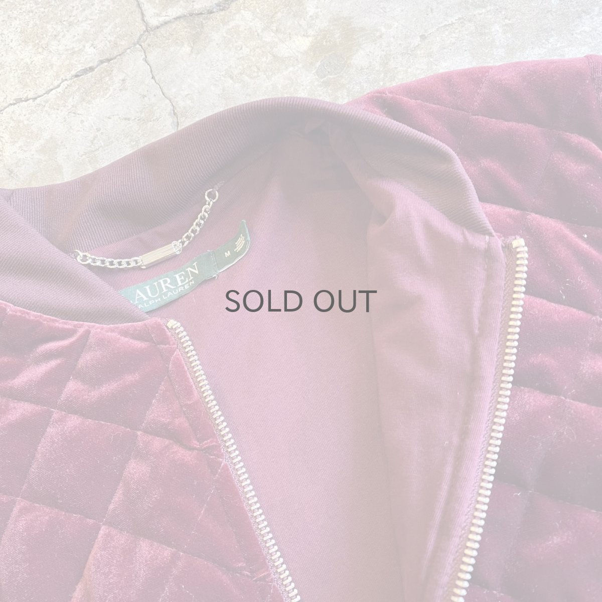 画像10: 【RALPH LAUREN】ALL OVER DIAMOND PATTERN COLOR VELVET ZIP UP JACKET / Ladies M  (10)