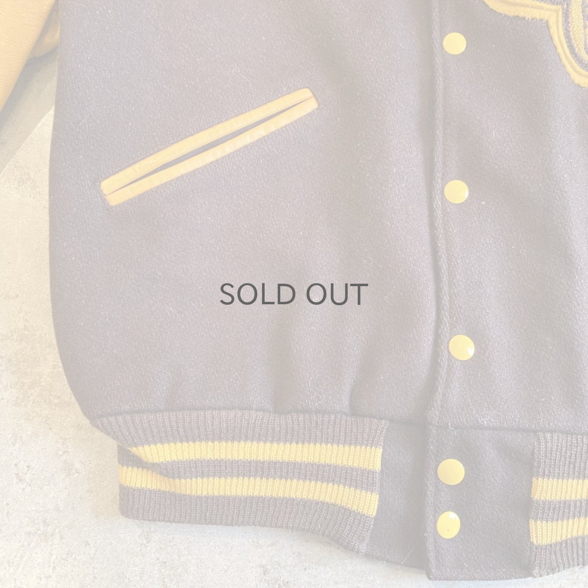 画像6: OLD COLOR LEATHER SLEEVE AWARD JACKET / Ladoes L (6)