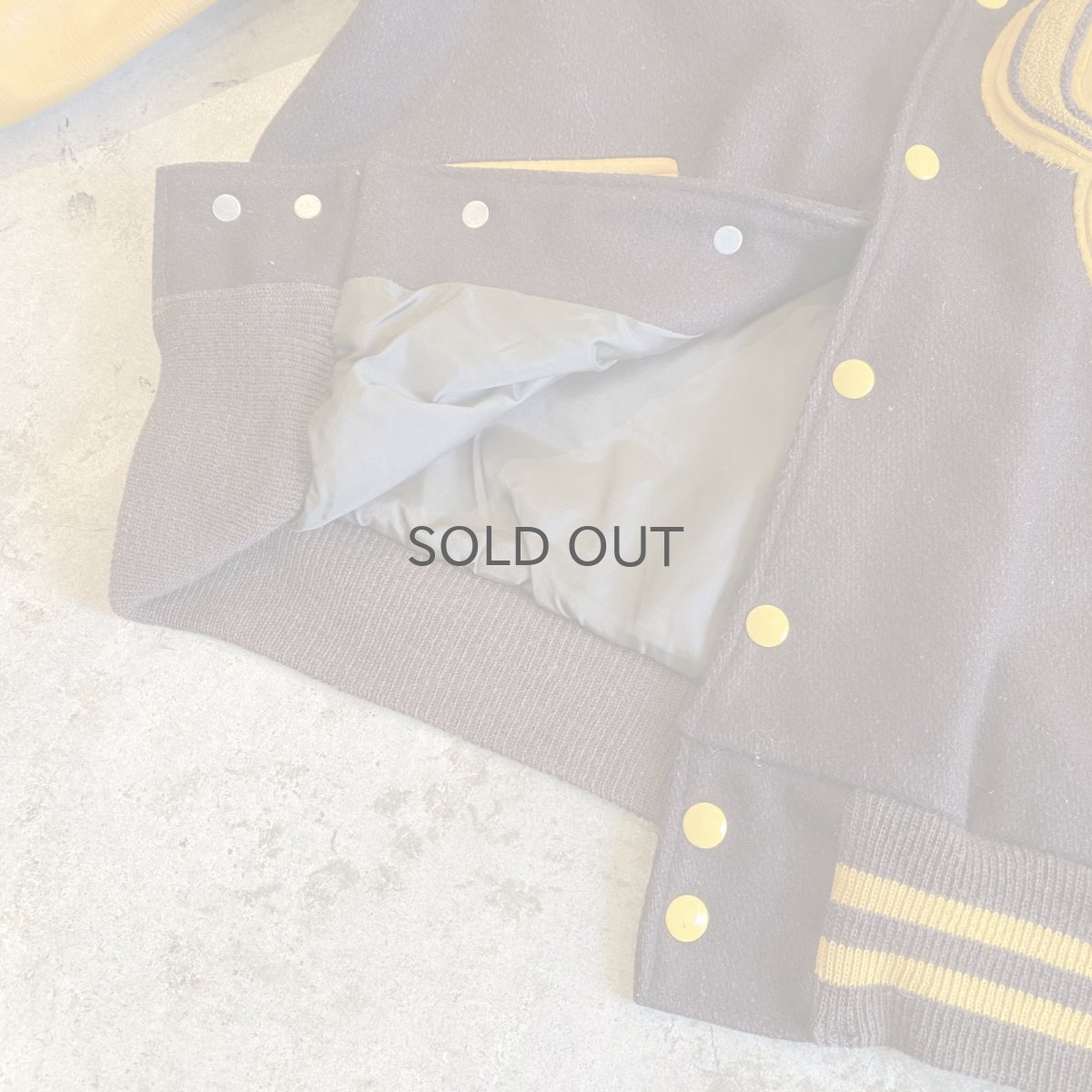 画像9: OLD COLOR LEATHER SLEEVE AWARD JACKET / Ladoes L (9)