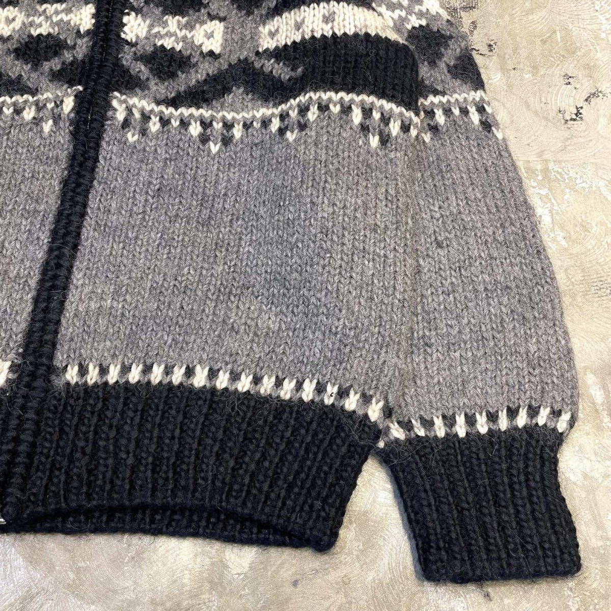 画像6: MONOTONE NATIVE PATTERN COWICHAN KNIT SWEATER / Mens L (6)
