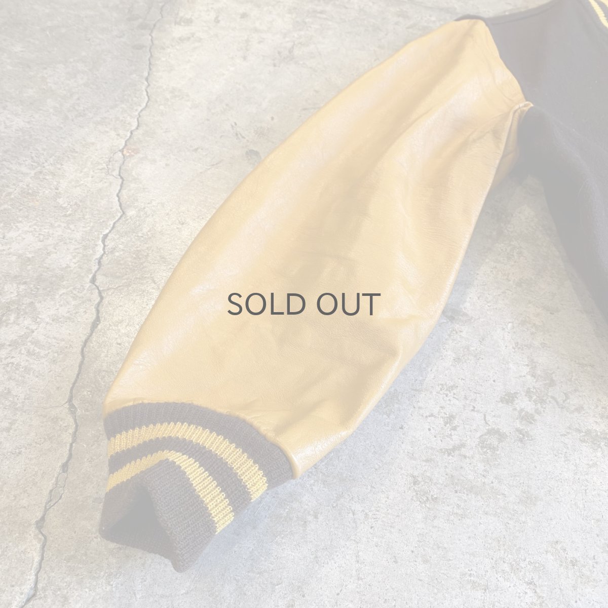 画像7: OLD COLOR LEATHER SLEEVE AWARD JACKET / Ladoes L (7)