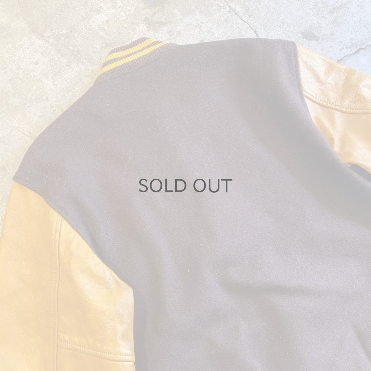 画像10: OLD COLOR LEATHER SLEEVE AWARD JACKET / Ladoes L (10)