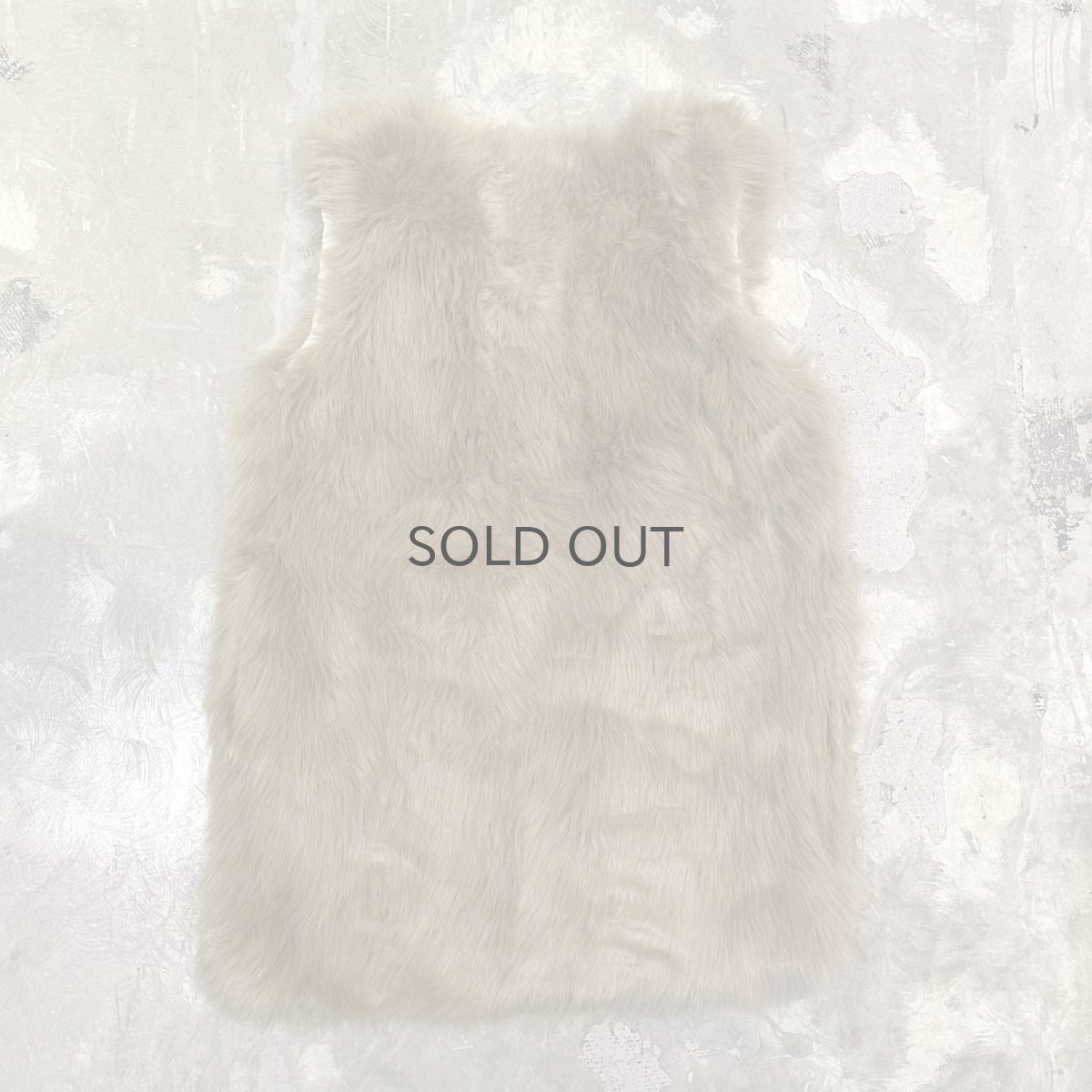 画像2: BROWN FAUX FUR OPEN FRONT VEST / Mens S (2)