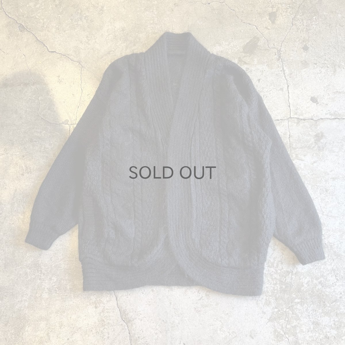 画像1: FRONT ALAN PATTERN VOLUME SLEEVE DESIGN KNIT CARDIGAN / Ladies L (1)