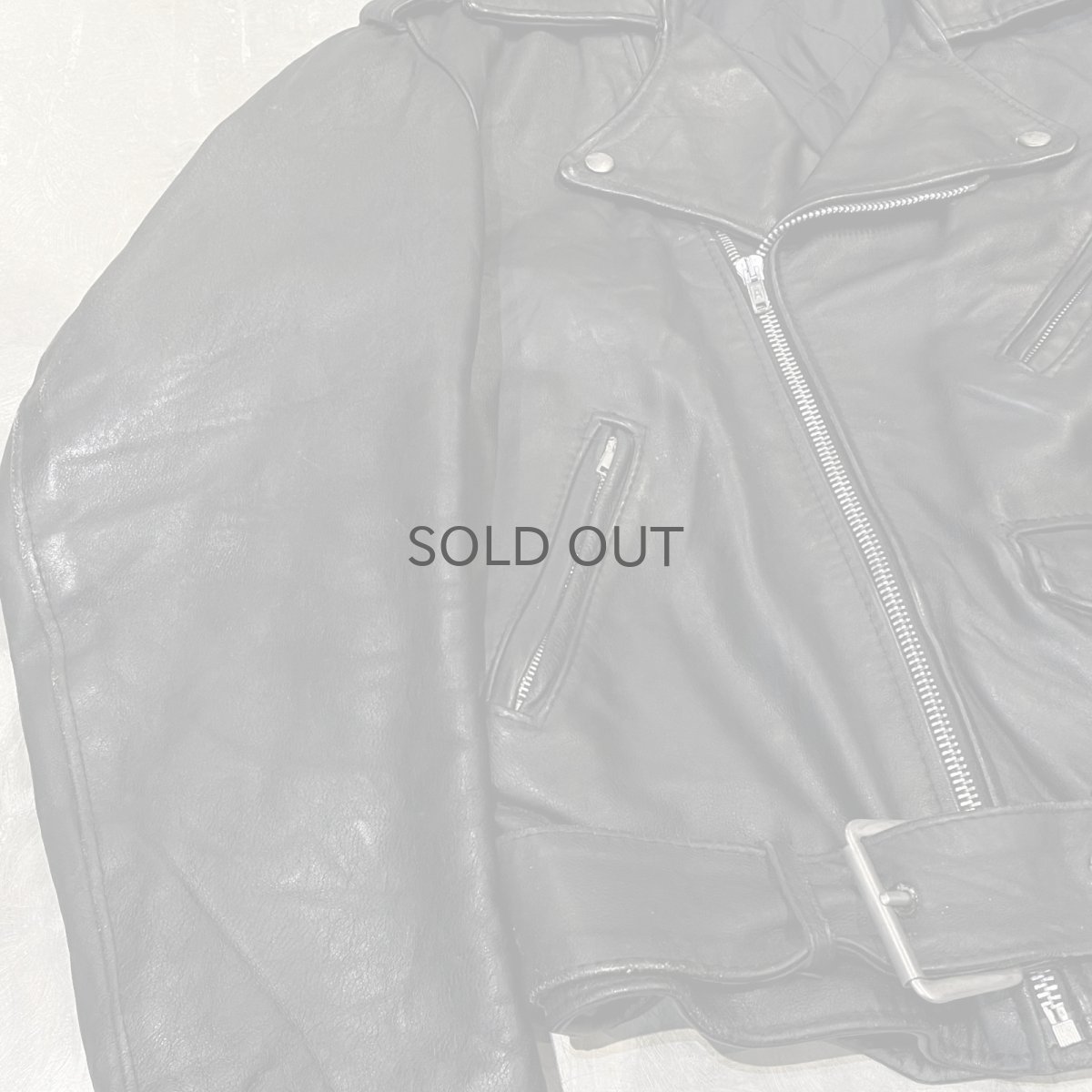 画像5: 80's BLACK REAL LEATHER DOUBLE RIDERS JACKET / Mens L (5)